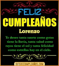 GIF Frases de Cumpleaños Lorenzo